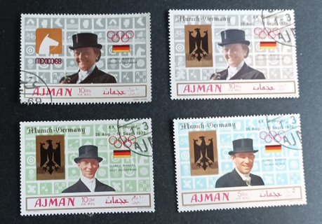 Stamps 4 stamps German riding champions Olympics 1968 and 1972