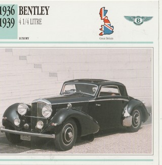 Classic Cars 6 x 6 inches Leaflet: 1936-1939 Bentley 4 1/4 Litre