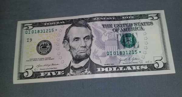 $5 Star note 2021 series 