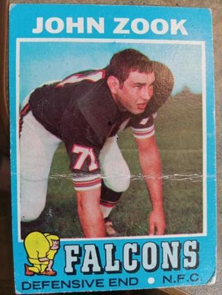 1971 T.C.G.JOHN ZOOK ATLANTA FALCONS FOOTBALL CARD# 166