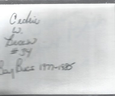Cedric Brown 1976-84 Tampa Bay Buccaneers NFL Auto Autographed Signed Index Card