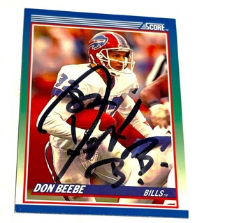 Autographed 1990 Score #46 Don Beebe Buffalo Bills Football Card