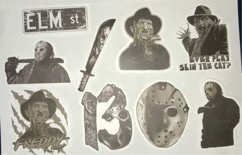 Horror film stickers 