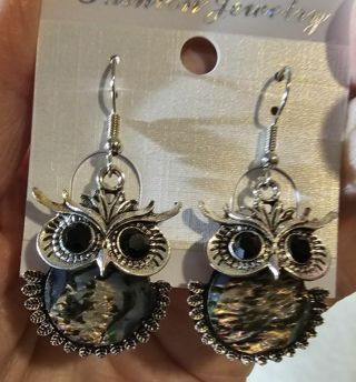 Pair Bohemian Owl Earrings