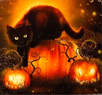 Halloween Cat - 3 x 4” MAGNET - GIN ONLY