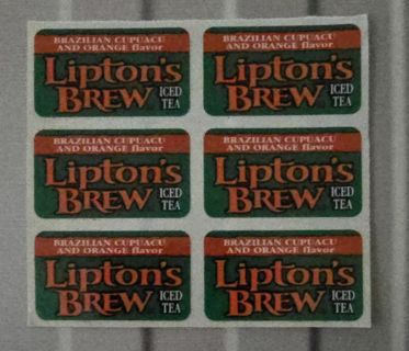 Six Brazilian Cupuacu Orange Liptons Brew Iced Tea Stickers