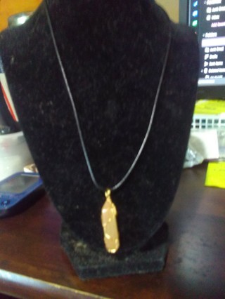 Natural Stone Pendant Necklace Yellow