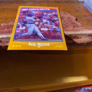 1988 score 1987 highlights Paul molitor baseball card 