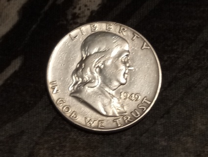 1949 Ben Franklin Silver Half Dollar - Circulated - 90% Siver