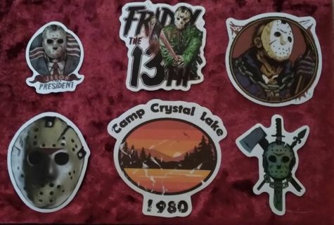 6 - " SLASHER JASON " STICKERS ( 1 FREE STICKER WITH WIN )