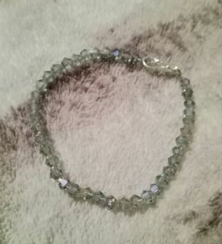 Blue gray crystal beaded bracelet new in package