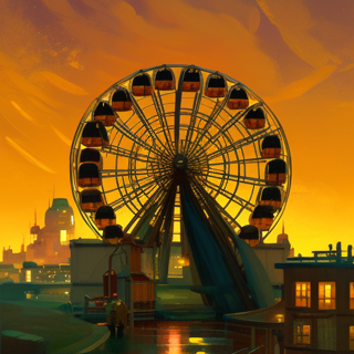 Listia Digital Collectible: Ferris Wheel Against an Ominous Sky