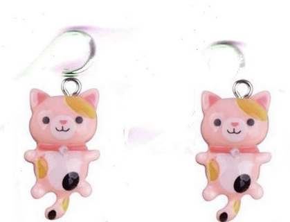 SP PINK KITTY EARRINGS (PLEASE READ DESCRIPTION