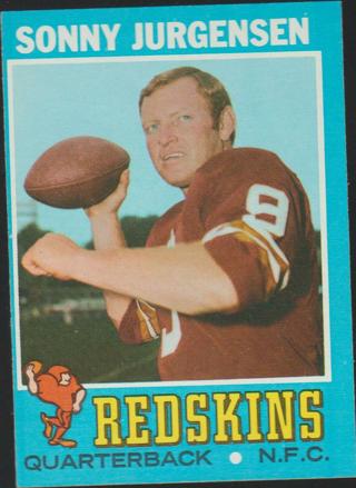 1971 Topps Sonny Jurgensen Washington Redskins #50