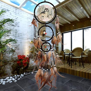 NEW 29.5" Magestic Wolf Art Pattern Ornament Dream Catcher Feathers Nature Wolves FREE SHIPPING