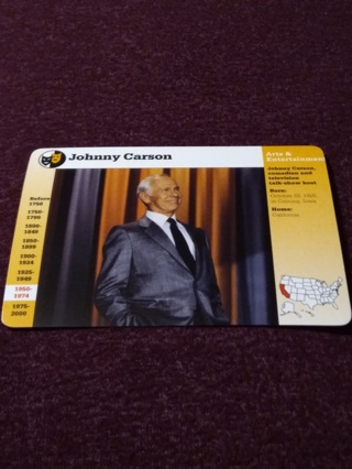 Grolier Story of America Card - Johnny Carson