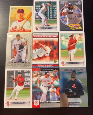 9 Boston Red Sox baseball cards 