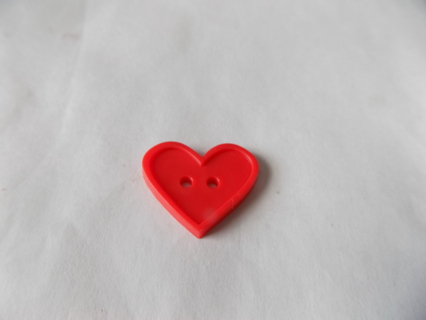 1 inch plastic red heart button