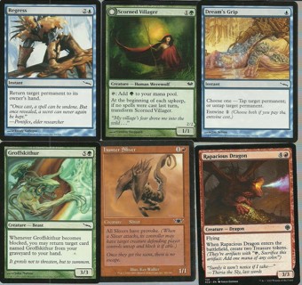 6 Magic the Gathering Cards:  Vintage 2003 and newer cards MTG