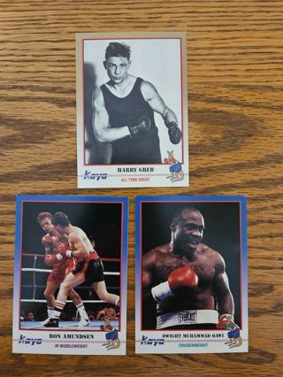 1991 KAYO Boxing trading cards.#96,#97,#98