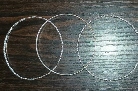 Set of 3 Silver Toned Bangle Bracelets