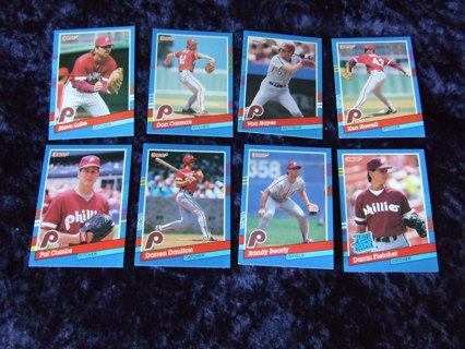 1991 Philadelphia Phillies Donruss Card Lot of 8