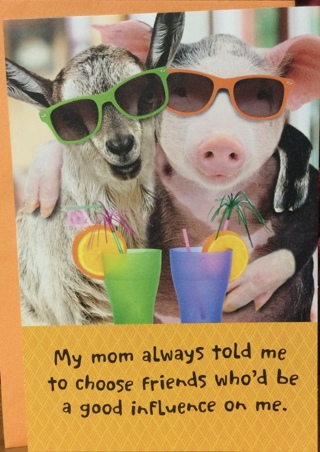 Goat and Pig Friendship Card