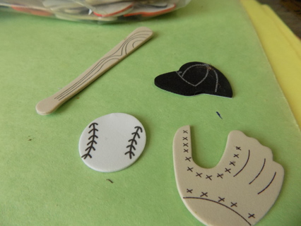 Pack of foam baseball theme shapes 4 different shapes and several sets of them