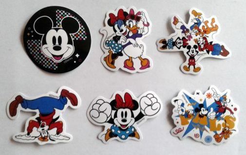 Six Disney Mickey Mouse And Friends Vinyl Stickers