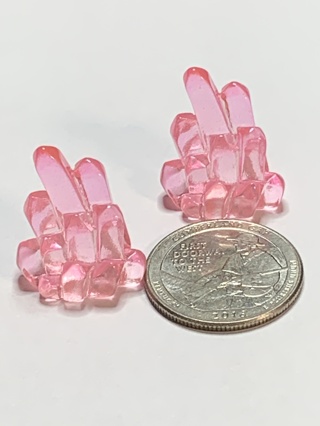 CRYSTALS~#3~PINK~SET OF 2 CRYSTALS~GLOW IN THE DARK~FREE SHIPPING!