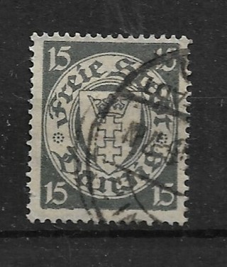 1924 Danzig Sc175 15pf coat of Arms used