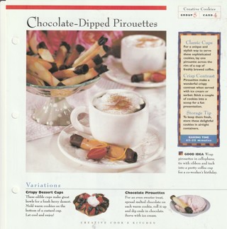 Baking Creative Cookies Leaflet: Chocolate Dipped Pirouettes