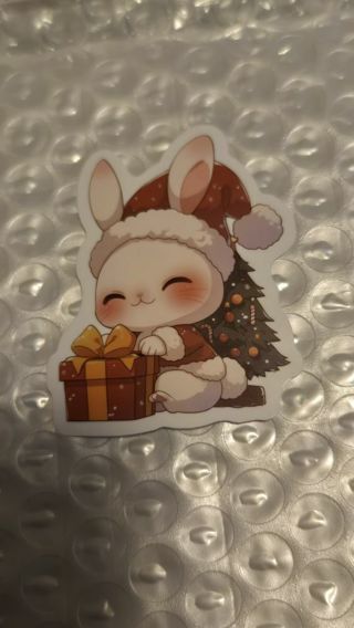 Cute Bunny Christmas Sticker