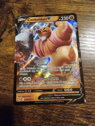 Pokemon Conkeldurr V 040/078 holo rare card