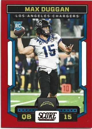 2023 SCORE MAX DUGGAN RED PARALLEL ROOKIE CARD