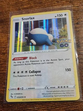 Pokemon Go Snorlax holo rare 055/078