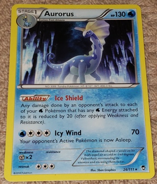 ⚡ Pokemon Card Aurorus 26/111 Rare ⚡130 HP Furious Fist