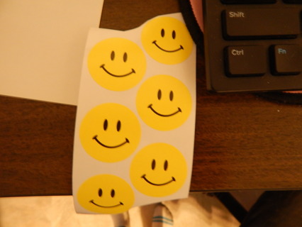 SMILEY FACE stickers,  20 stickers