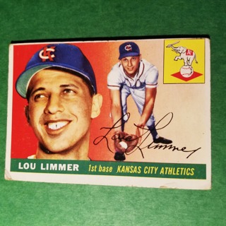  1955 - TOPPS EXMT BASEBALL - CARD NO. 54 - LOU LIMMER - A'S