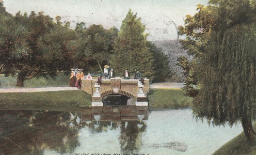 Vintage Used Postcard: j: 1909 The Lake, West Lawn Cemetery, Canton, OH