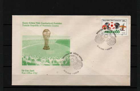 FDC sale - L@@K - #5 Turkish Cypyus participation on World champion ship Soccer 1990 in Mexico