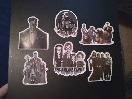 6- ADDAMS FAMILY STICKERS