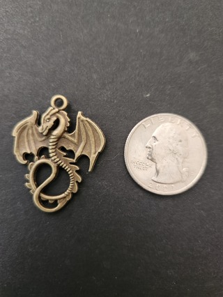 Large Gold-tone Dragon Pendant