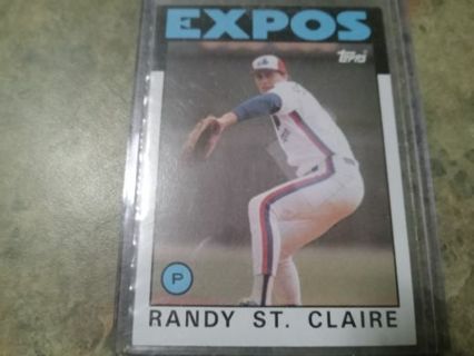 1986 TOPPS RANDY ST. CLAIRE MONTREAL EXPOS BASEBALL CARD# 89