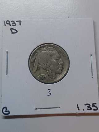1937-D Buffalo Nickel! 38.3