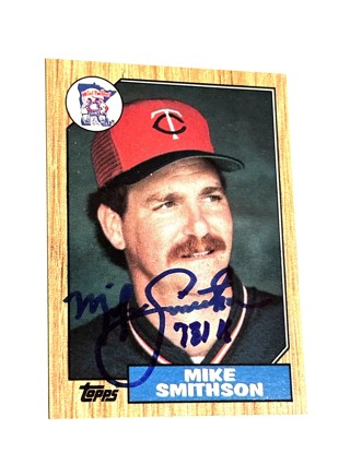 Autograph 1987 Topps #225 Mike Smithson Pitcher Minnesota Twins/with 751 K's Inscription