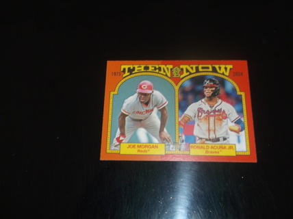 2024 Topps Heritage, Then And Now   JOE MORGAN  /   RONALD ACUNA JR.  insert card  #  tan -  13