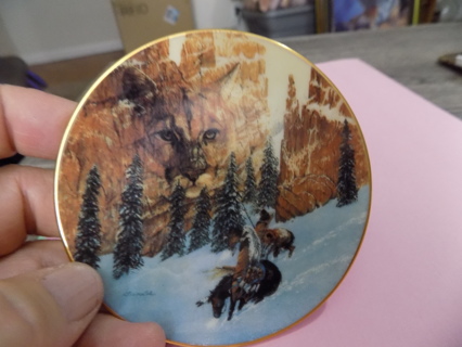 Vintage 1995 Wolf Ridge Bradford Exchange Canyon of the Cat mini plate