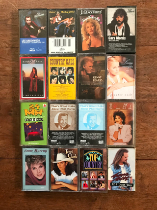 Lot of 16 Vintage Cassette Tapes, Country, Oldies, EX, FREE