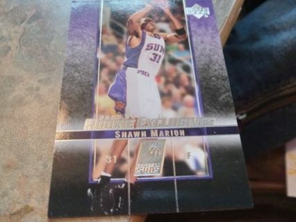 2004 UPPER DECK ROOKIE EXCLUSIVES SHAWN MARION PHOENIX SUNS BASKETBALL CARD# 44